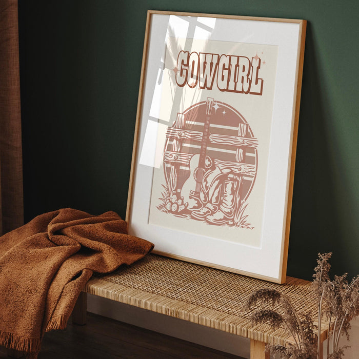 Retro cowgirl, cowgirl print, western print, cowgirl wall art, western wall art, vintage western print, trendy wall art, instant download