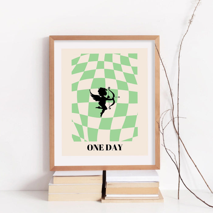 Preppy wall art cupid, digital print, preppy art, preppy poster print, preppy room decor, college room decor, minamalist, affirmation poster