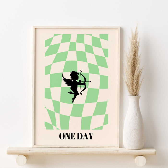 Preppy wall art cupid, digital print, preppy art, preppy poster print, preppy room decor, college room decor, minamalist, affirmation poster