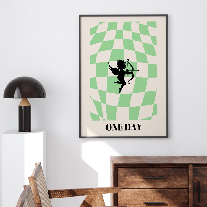 Preppy wall art cupid, digital print, preppy art, preppy poster print, preppy room decor, college room decor, minamalist, affirmation poster