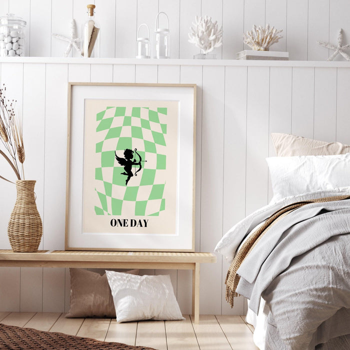 Preppy wall art cupid, digital print, preppy art, preppy poster print, preppy room decor, college room decor, minamalist, affirmation poster