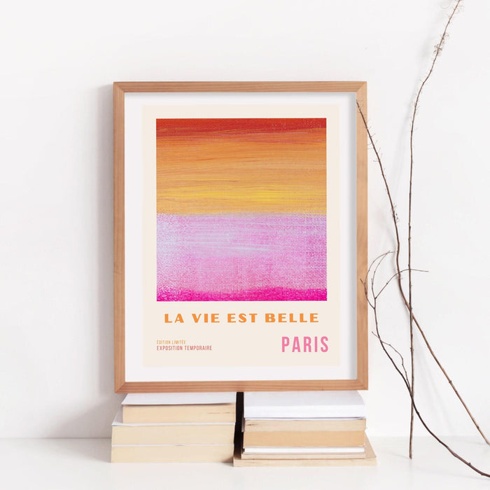 Pink wall art, abstract poster, 70s style poster, 60s flower print, orange pink decor, dork room wall art, printable set of 3, aesthetic art