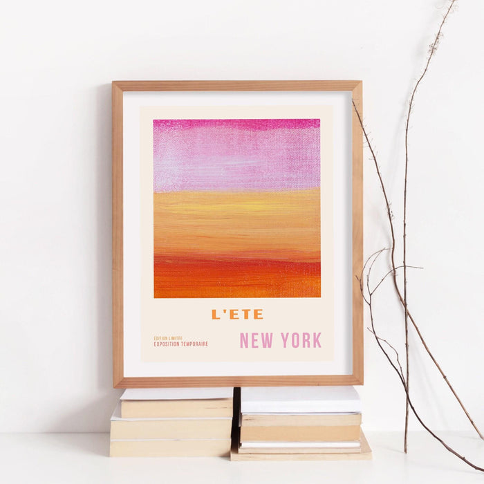 Pink wall art, abstract poster, 70s style poster, 60s flower print, orange pink decor, dork room wall art, printable set of 3, aesthetic art