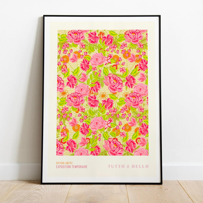 Pink green flower market digital download, 70s style poster, 60s flower print, green pink decor, dork room wall art, printable set of 3,
