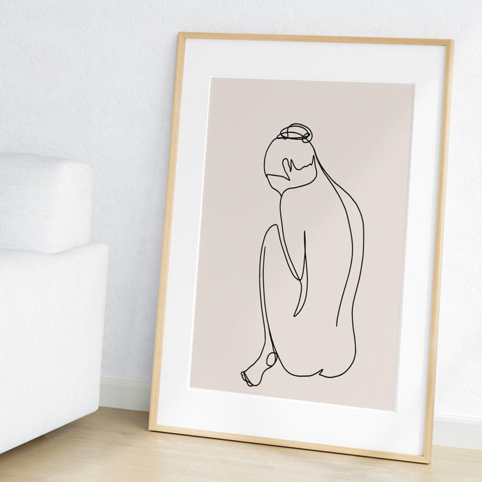 Neutral wall prints set of 3 prints,, botanical wall prints, botanical line art,beige home decor, line drawing, female body,digital download