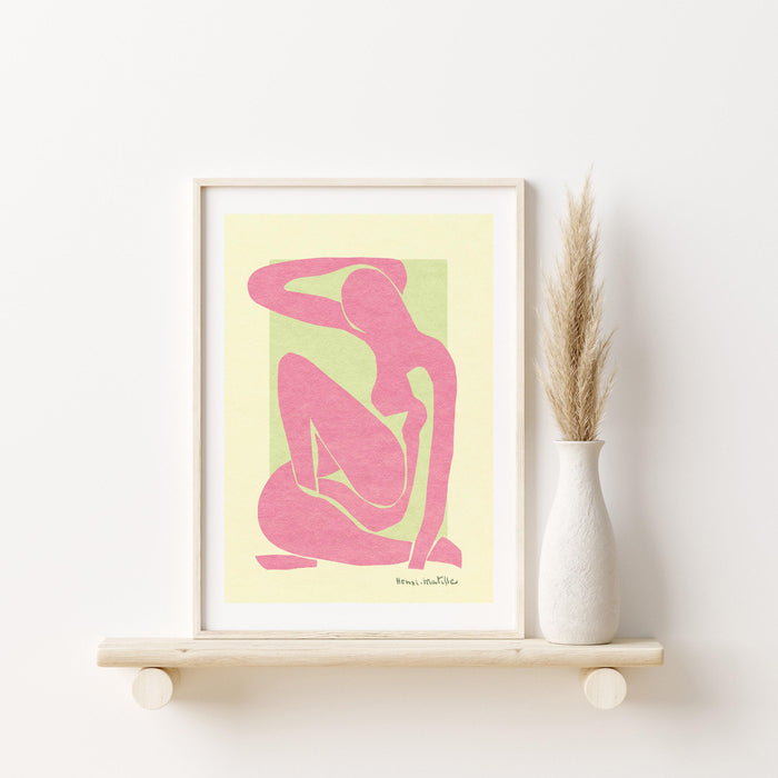Matisse pink wall decor, pink wall decor, green wall decor, pink green wall art, matisse wall art, matisse print, pink green print, matisse