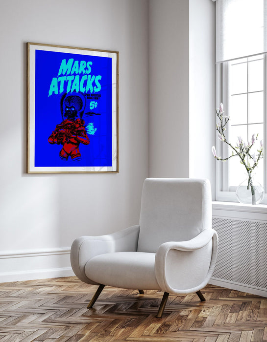 Mars attacks! movie poster, classic 90's vintage wall film art print photo, tim burton decor, alien poster,printable wall art digital print