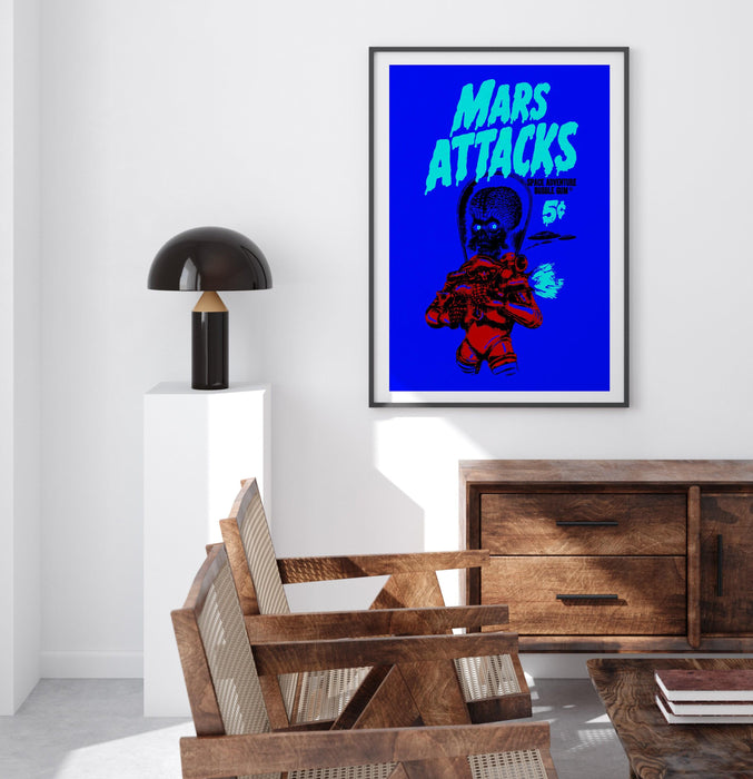 Mars attacks! movie poster, classic 90's vintage wall film art print photo, tim burton decor, alien poster,printable wall art digital print