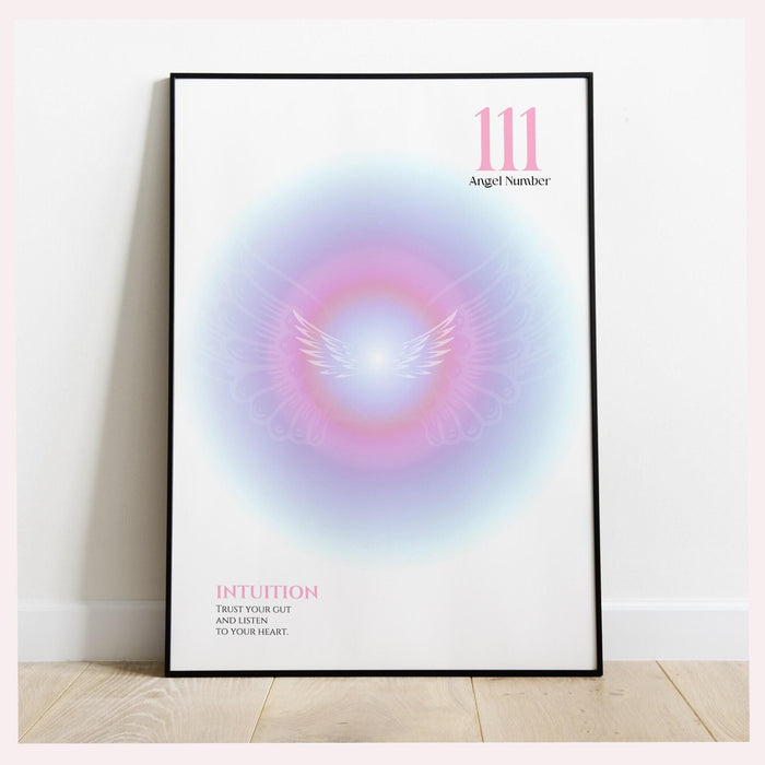 Manifestation poster aura print spiritual wall art gradient print angel numbers affirmation wall art digital download