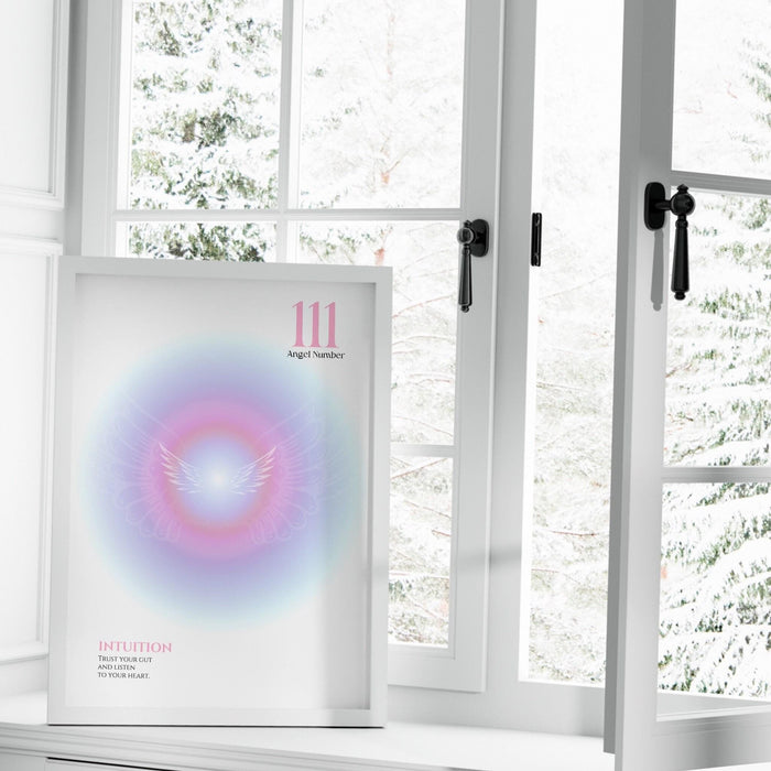 Manifestation poster aura print spiritual wall art gradient print angel numbers affirmation wall art digital download