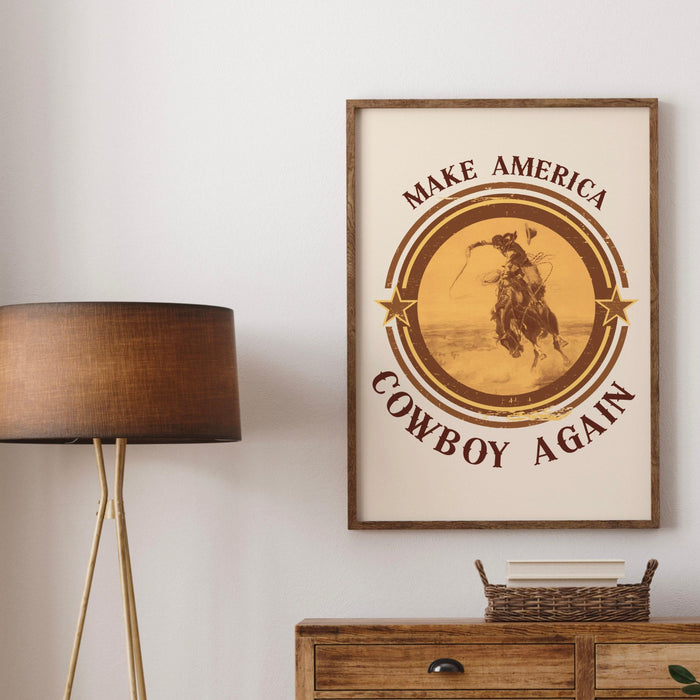 Make america cowboy again digital download print cowboy western wall decor boy dorm room decor cowgirl digital download aesthetic printable