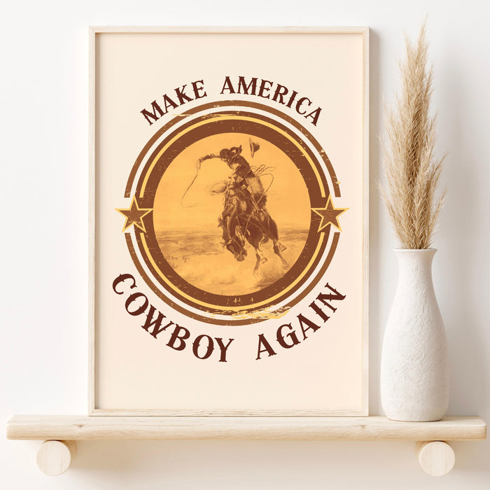 Make america cowboy again digital download print cowboy western wall decor boy dorm room decor cowgirl digital download aesthetic printable