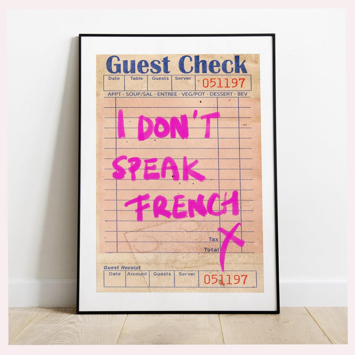 Guest check, trendy retro wall art, retro trendy aesthetic wall art pink print, trendy wall art, vibrant, funny art, dorm room digital art