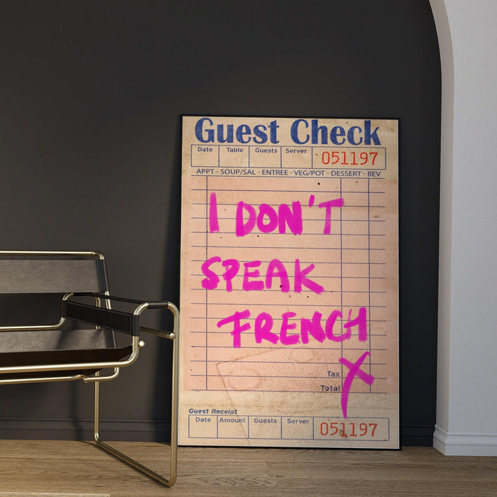 Guest check, trendy retro wall art, retro trendy aesthetic wall art pink print, trendy wall art, vibrant, funny art, dorm room digital art