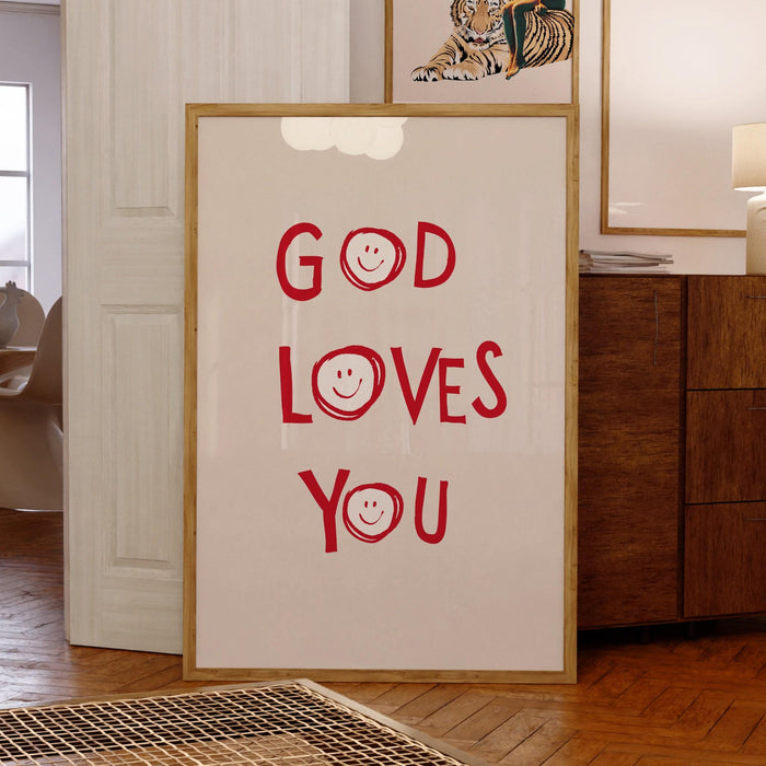God loves you christian allies minimalist christian wall art psalm print christian poster god art trendy bible art digital download 1 print