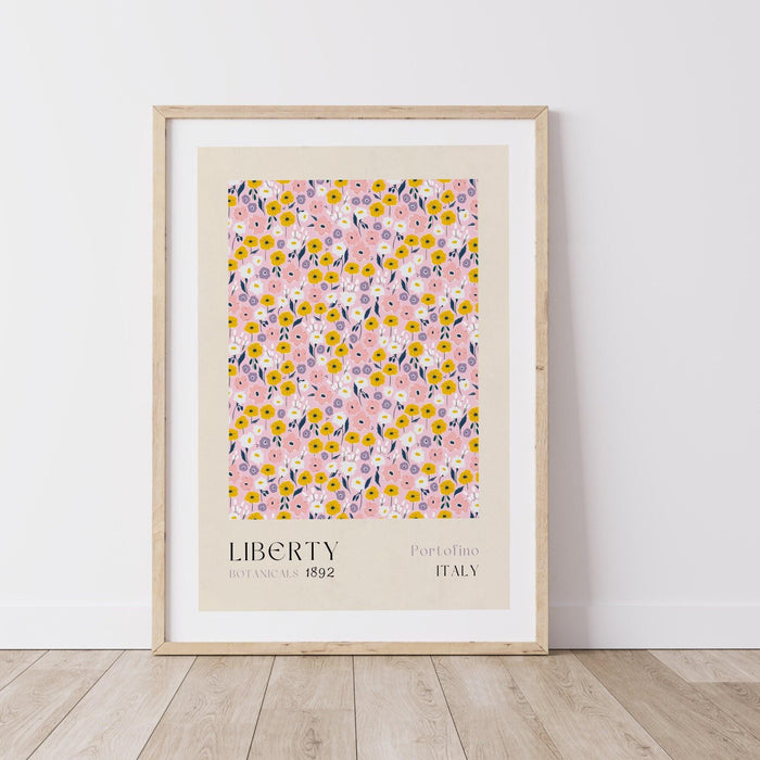 Gallery wall set, exhibition set of 6 prints, liberty print pattern, gallery wall art, museum poster, flower market print, digital download