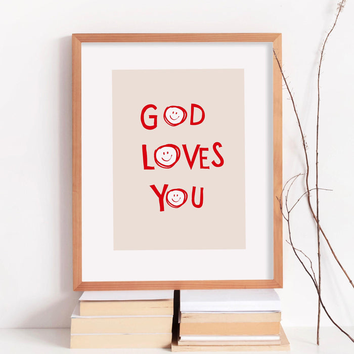 God loves you christian allies minimalist christian wall art psalm print christian poster god art trendy bible art digital download 1 print