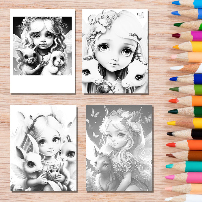 Fairy coloring book | printable coloring pages | 20 fantasy coloring sheets | instant download pdf. fantasy fairies coloring page printable