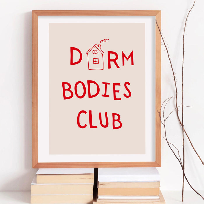Dorm bodies club red typography digital print trendy wall art apartment aesthetic printable aesthetic dorm room graduation gift, 1 print
