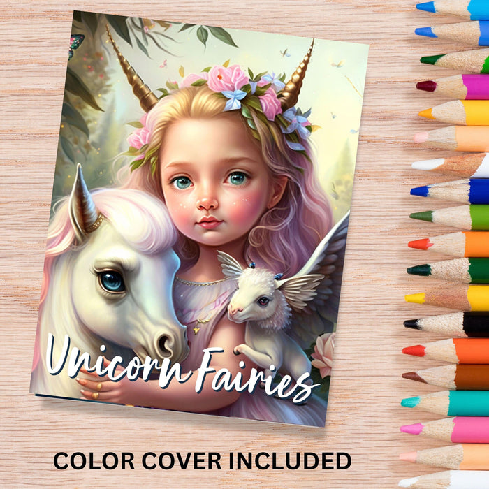 Fairy coloring book | printable coloring pages set of 10 fantasy coloring sheets | instant download. fantasy fairies unicorn coloring pages