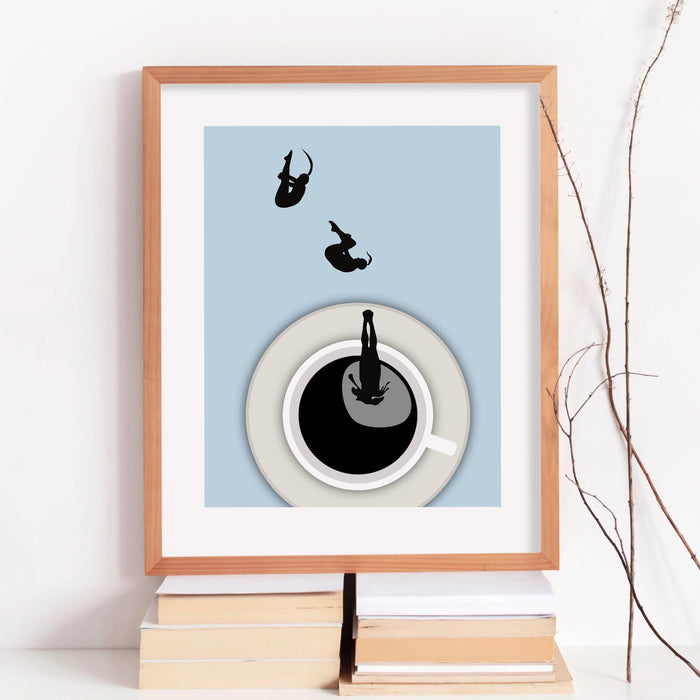 Coffee print, drink poster, modern kitchen decor, retro poster, pop art, kitchen art, exhibition poster, illustration, coffee lover