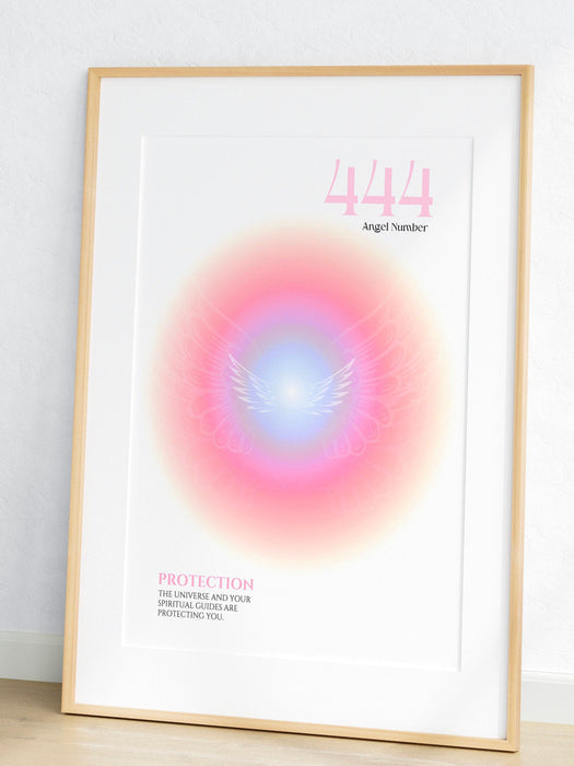 Angel number 444 | aura poster | spiritual wall art | gradient print | angel numbers | affirmation wall art | aura print | printable decor