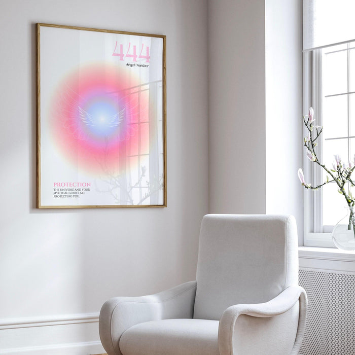 Angel number 444 | aura poster | spiritual wall art | gradient print | angel numbers | affirmation wall art | aura print | printable decor