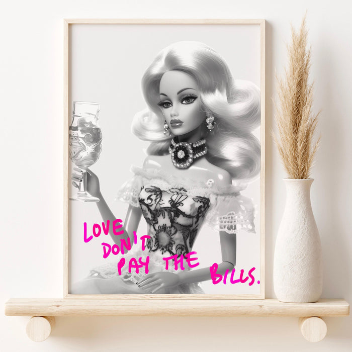 Trendy retro wall art, black and white print, funny poster, preppy pink wall decor, dorm room decor girly girls room digital download