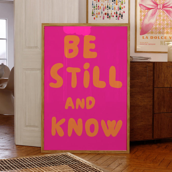 Modern christian art pink orange poster funky wall art, digital artwork,printable, girly affirmation room art trendy retro digital download