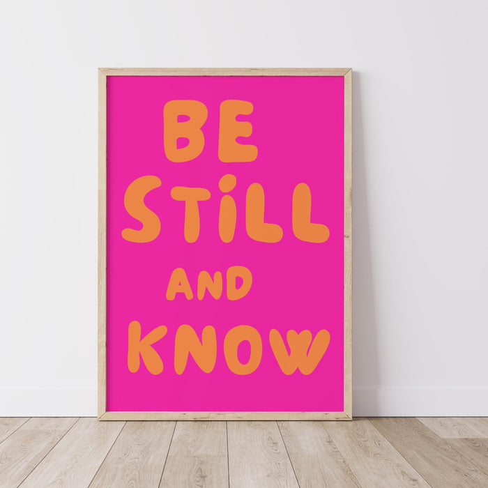 Modern christian art pink orange poster funky wall art, digital artwork,printable, girly affirmation room art trendy retro digital download