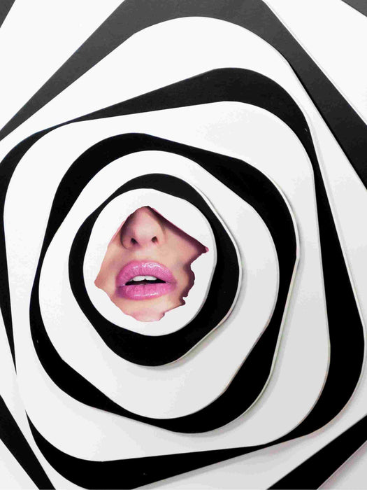 Fashion girl print | pink lips | girls drinking print | fashion wall art | stylish wall art | black and white art | geometric art | zebra