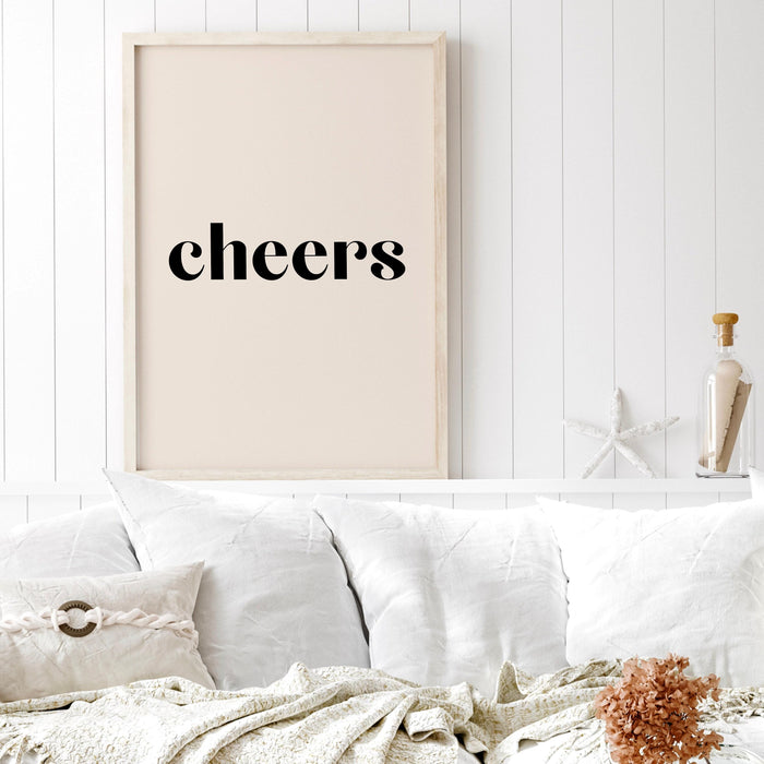 Cheers print | trendy retro wall art set of 3 | bar cart drinks art | bar cart accessories | drinks printable wall art | digital download