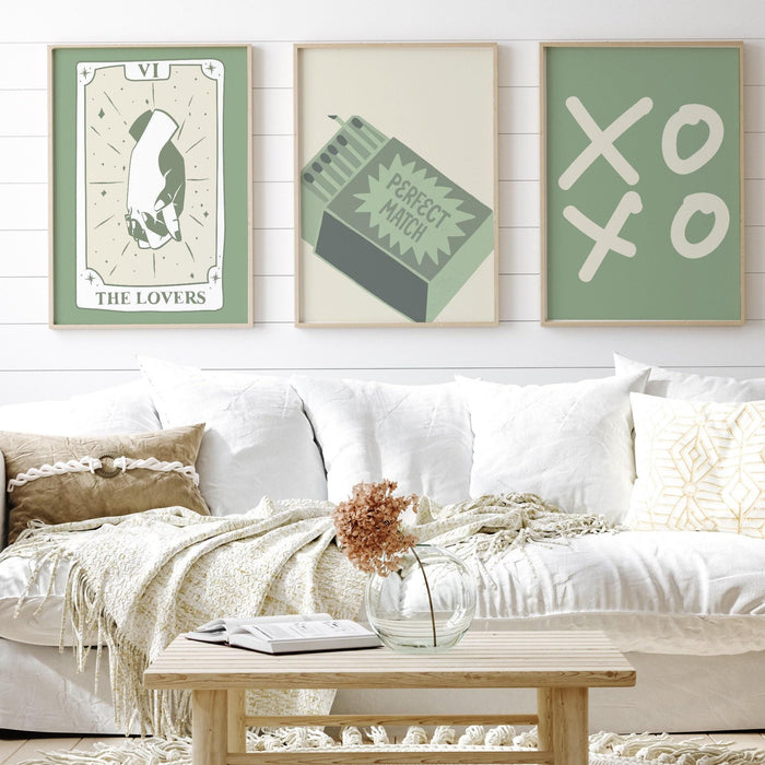 Trendy retro wall art set of 12 retro trendy aesthetic print lucky you poster sage green print trendy wall art funny minimalist digital art