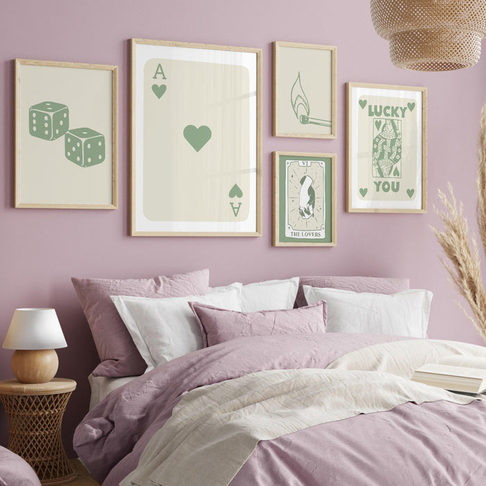 Trendy retro wall art set of 12 retro trendy aesthetic print lucky you poster sage green print trendy wall art funny minimalist digital art