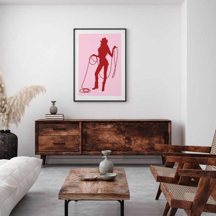 Pink print, cowgirl wall art | cute western decor | cowgirl boot print | preppy wall art digital download | howdy poster | printable poster