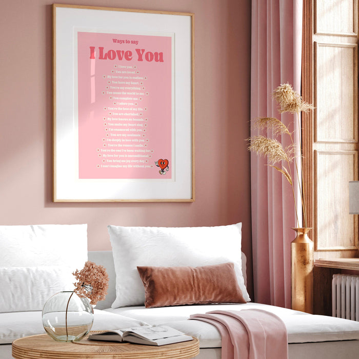 Ways to say i love you preppy wall art funky maximalist decor, trendy retro wall art preppy y2k room decor aesthetic poster groovy wall art