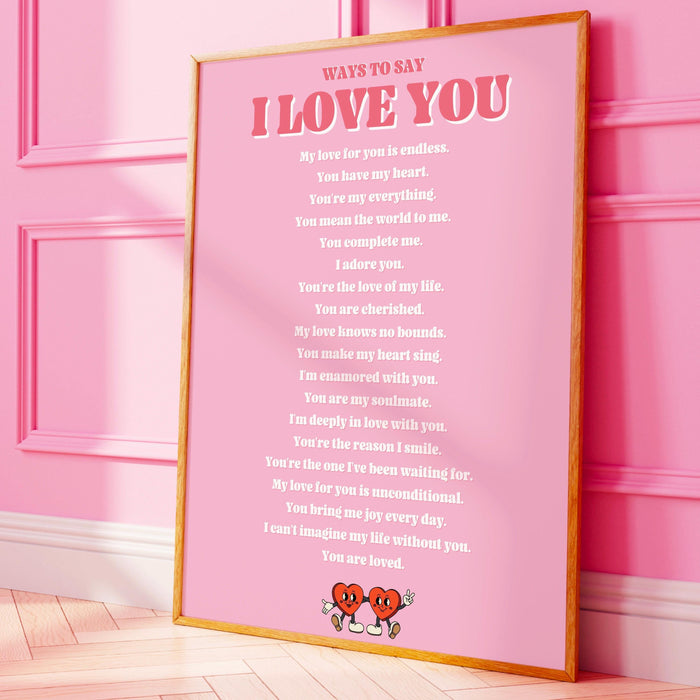 Ways to say i love you girly wall art y2k room decor, retro wall art coquette room decor, bar cart art large wall art preppy dorm decor