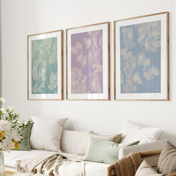Watercolor botanical print set of 3, gallery wall art, floral printable art, wild flowers art floral line art, modern home decor art