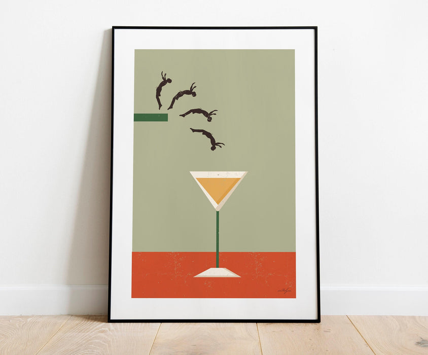 Vintage cocktail printable poster, vintage alcohol art, art deco poster, cocktail bar sign, basement bar decor, funny bar art