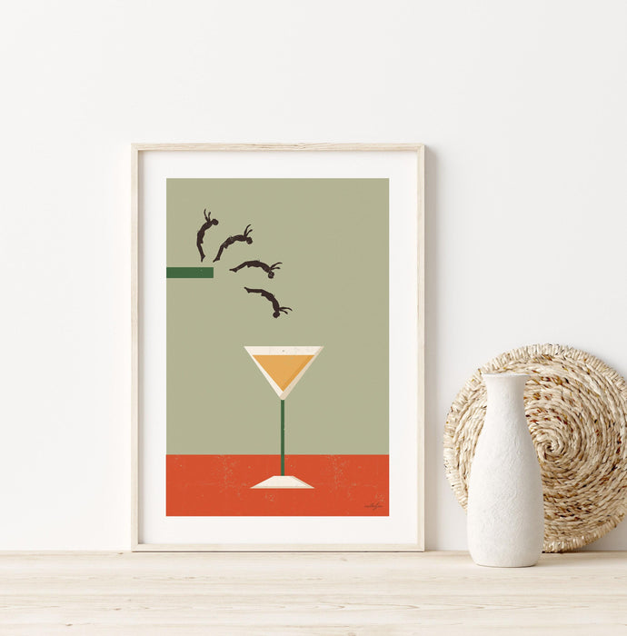 Vintage cocktail printable poster, vintage alcohol art, art deco poster, cocktail bar sign, basement bar decor, funny bar art