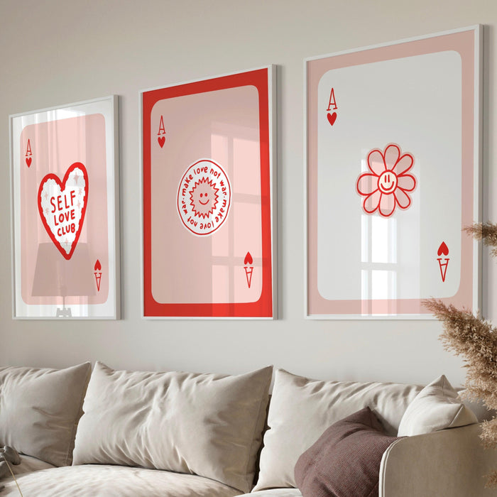 Trendy retro wall art set of 9,retro trendy aesthetic print,lucky you poster,pink print,trendy wall art,funny art, minimalist, digital art