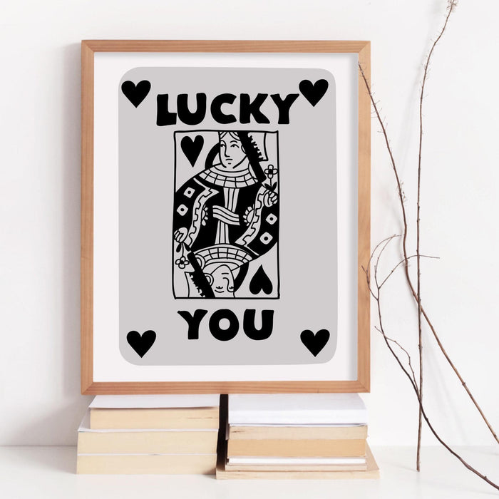 Trendy retro wall art set of 7 retro trendy aesthetic print lucky you poster black and white print trendy wall art funny art digital art