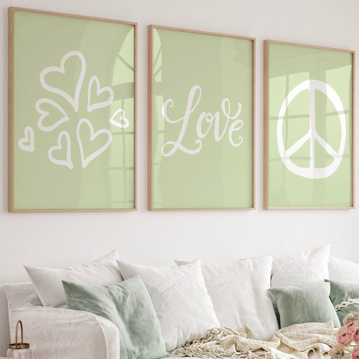 Trendy retro wall art set of 11 retro trendy aesthetic print lucky you poster sage green print trendy wall art funny minimalist digital art