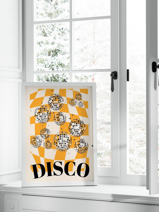 Trendy retro disco ball poster | retro print | preppy poster | disco poster | trendy retro | disco ball decor  | preppy prints | minimalist