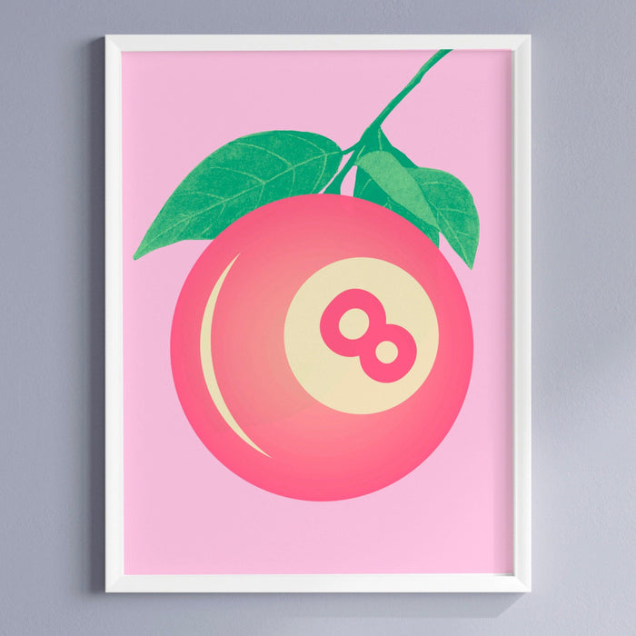 Trendy retro 8 ball fruit poster print illustration vintage wall art modern kitchen decor illustration large printable art digital download