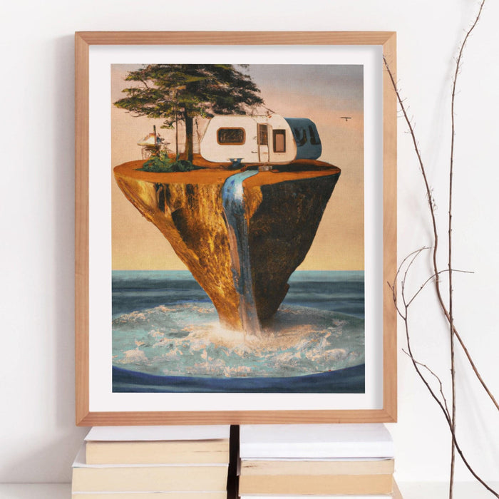 Rv gift for men, funny gift for camper, mountain art, happy camper, adventure wall art, farmhouse camper, freedom camping printable caravan