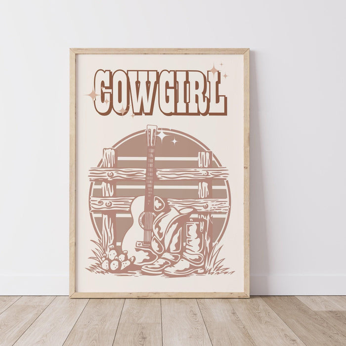 Retro cowgirl, cowgirl print, western print, cowgirl wall art, western wall art, vintage western print, trendy wall art, instant download