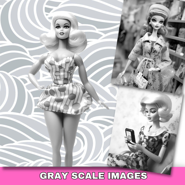 Printable adult grayscale colouring book pages, grayscale, set of 10 printable coloring in pages instant digital download pdf