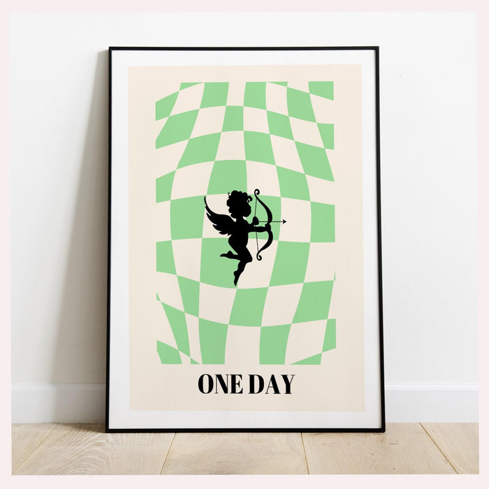 Preppy wall art cupid, digital print, preppy art, preppy poster print, preppy room decor, college room decor, minamalist, affirmation poster