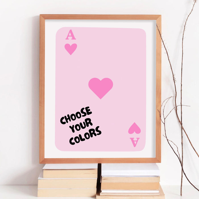 Personalized, trendy retro wall art set of 2, lucky you custom poster, aesthetic print dorm decor funny minimalist digital download